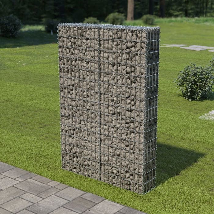VidaXL Gabion Wall Lids Galvanized Steel 100x20x150 Cm Garden Terrace 143579