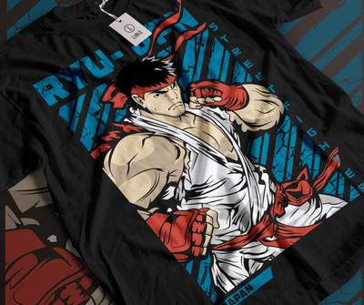 Ryu SFII Turbo Hyper Fighting Premium Men Women Tshirt Summer Pure Cotton Casual Sports Loose and Fashionable Short Sleeved Top
