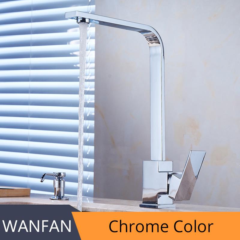 Kuchyňské baterie Mosazná kuchyňská dřezová vodovodní baterie 360 Otočná otočná baterie Směšovací baterie Jednodržáková Jednootvorová Černá směšovací baterie 7115