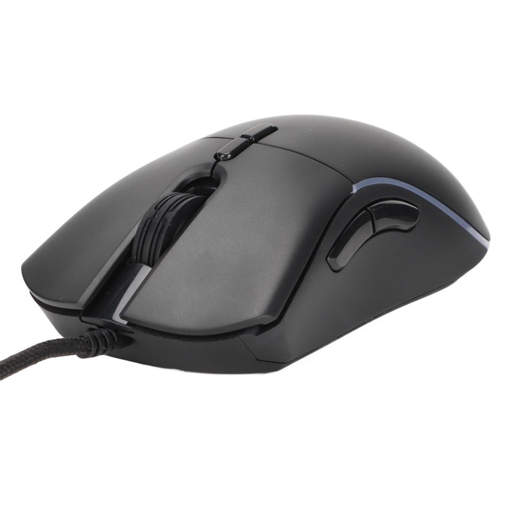 RGB Mouse 13 Lighting Modes 6 Level DPI Free Weight Design Black Ergonomic Gaming Mouse for Computer for Gaming