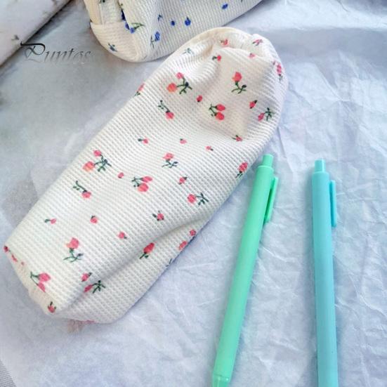 Soft Fabric Pencil Case Cute Floral Case, Mini Cotton Pouch for Pens Pencils Erasers, Lightweight Daily Use Pen Zipper Storage Bag Students,