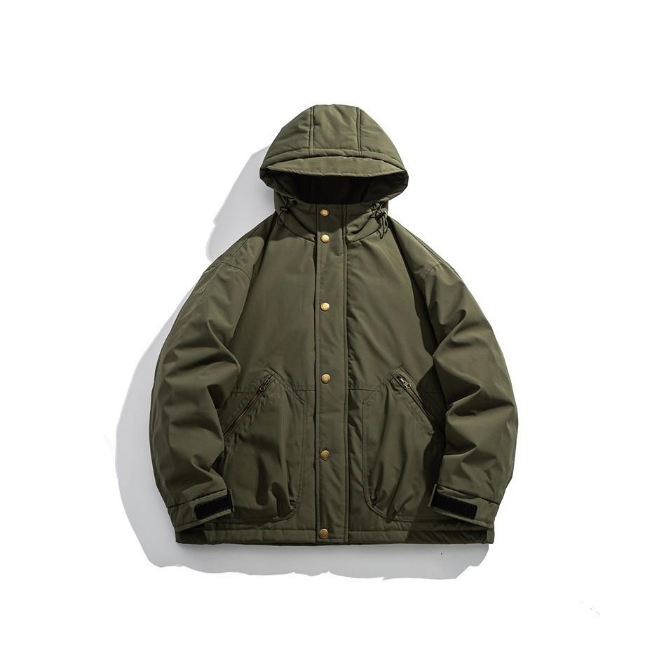 SINKACME Men's Retro Japanese Casual Workwear Winter Hooded White Duck Down Jacket YR281