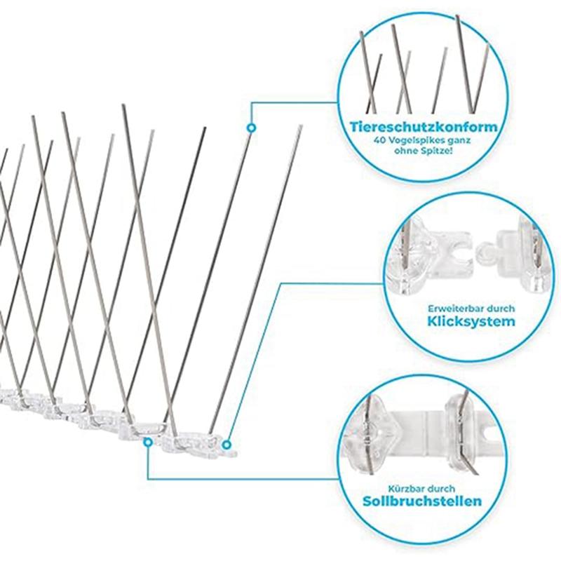 M-Modern-12-teiliges Anti-Vogel-Zaun-Vogelstachel-Set Vogelabwehr-Spikes Spikes Zur Verhinderung des Kletterns Balkon Vogelabwehr
