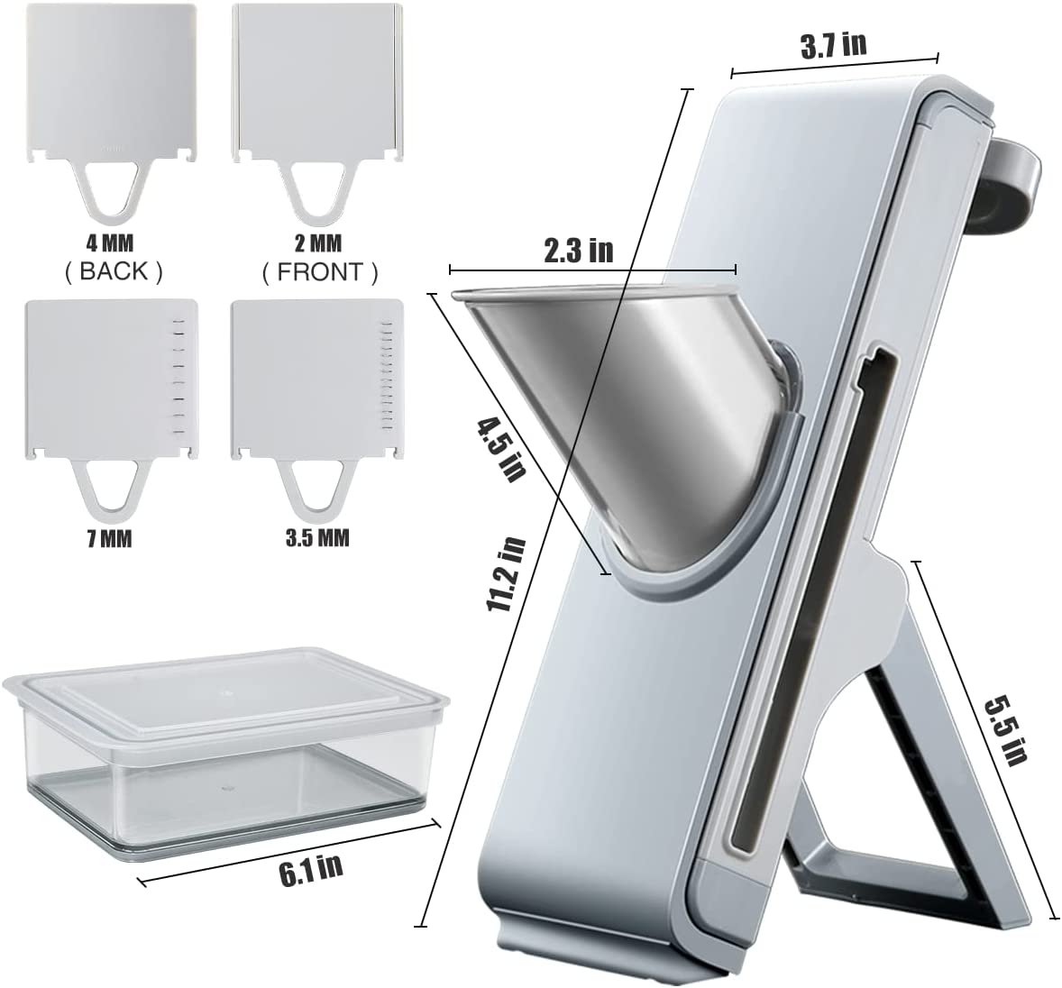 

Мандолина Слайсер для картофеля и сыра Кухонный нож Многофункциональная овощерезка Шинковка Терка Шинковка Кухонные аксессуары светло-серый