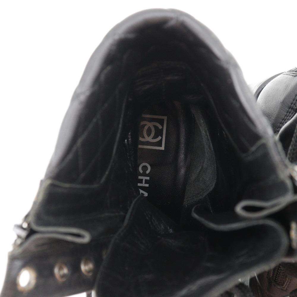 CHANEL boots Sports line black leather Women Used