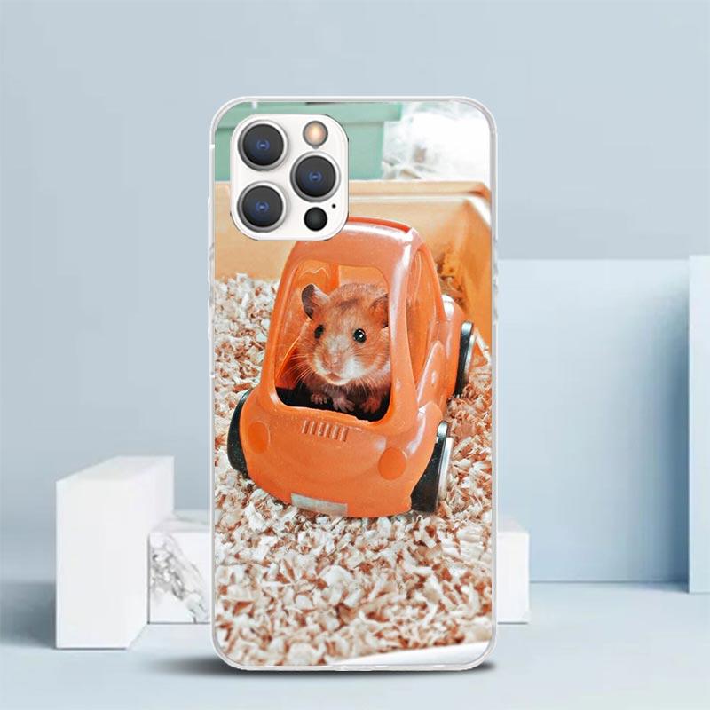 Cute Lovely Pet Hamster Phone Case For IPhone 16 17 Air 16E 15 14 Plus 13 Mini 12 11 Pro Max 7 8 + SE 2020 Soft TPU Back Cover 1