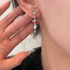 Fashion Moonstone Tassels Earring Hollow Butterfly Crystal Silver Drop Earrings for Women Jewelry Accessories