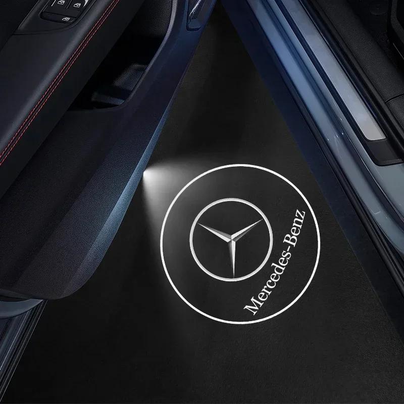 

C200 E200 Новые 2025 Для Mercedes Benz Автомобильная Дверная Лампа Приветствия Лазерный Проектор Логотип Призрачная Тень Ночные Огни Для Mercedes Benz W210