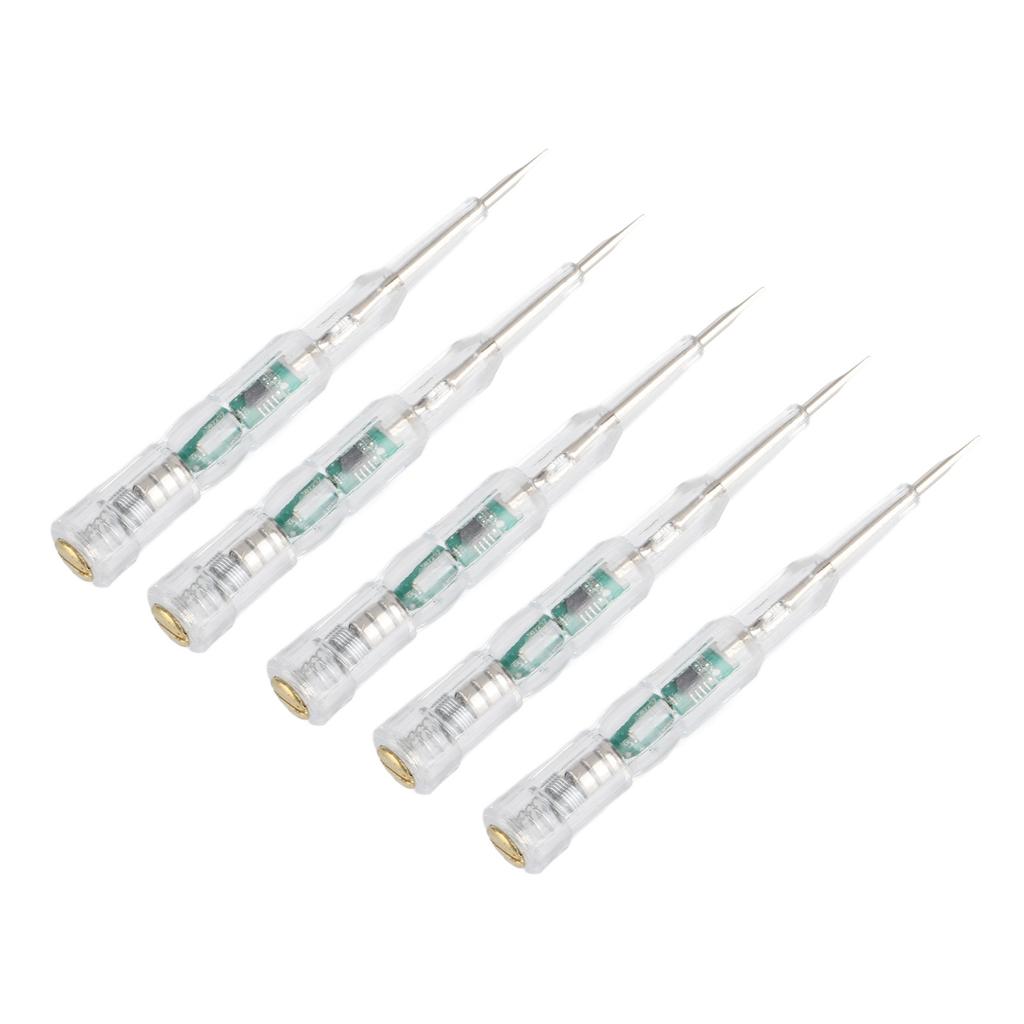 5 Pcs Electrical Tester Pen Multifunctional Bright LED Light Transparent Shell Inductive Voltage Tester Screwdriver