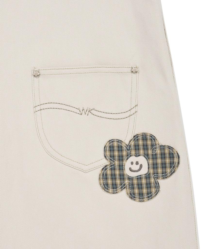 WACKY WILLY Women'S Check Lily Overall Dress Ecru