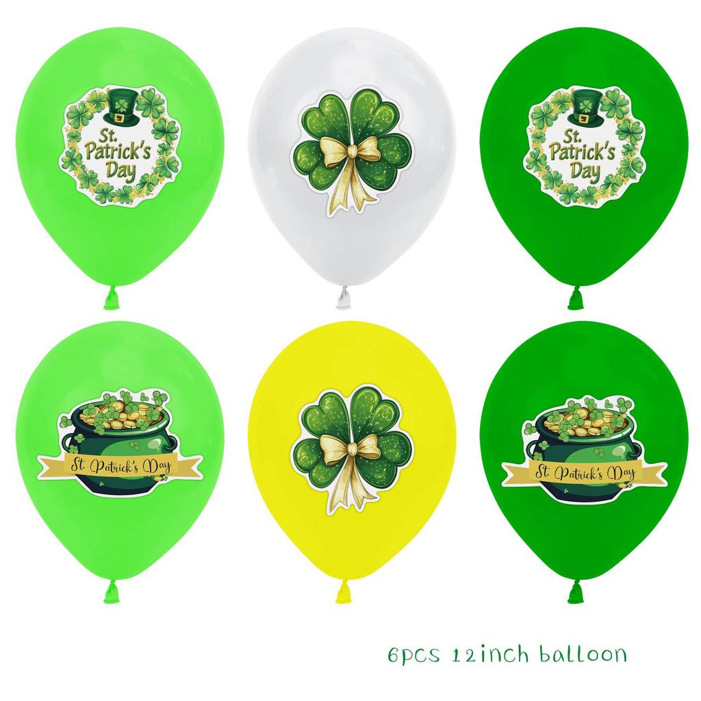 St. Patrick's Day Shamrock Balloon Set & LUCKY Banner Cake Topper