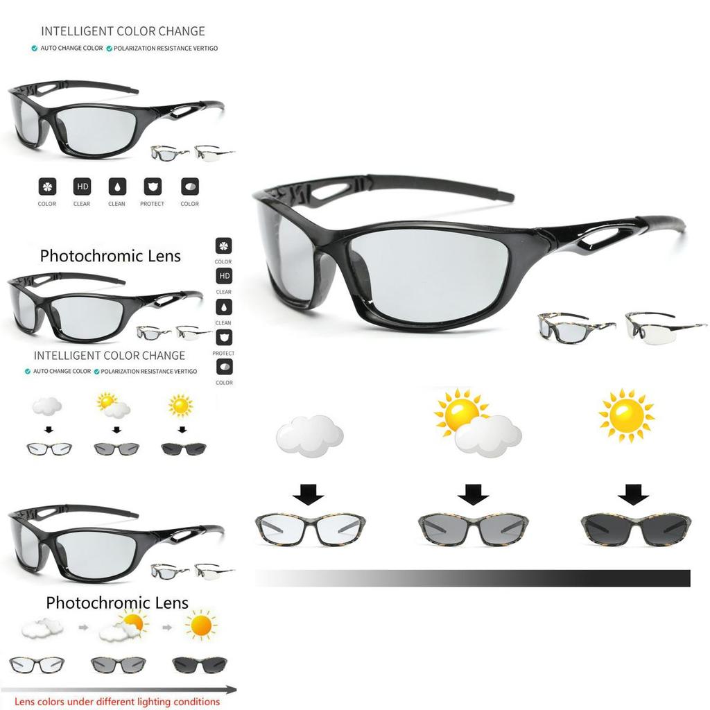 Comfortable Anti-glare Polarized Photochromic Sunglasses For Men With Uv400 Protection