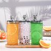Ins Glass Love Straw Cup with Lid - Portable Diamond Bear Design for Office & Cold Brew Coffee