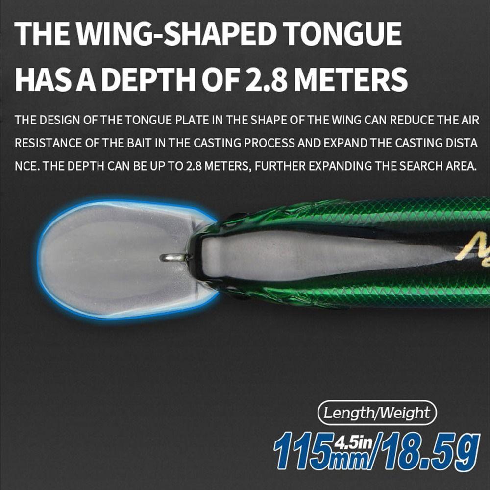 11.5CM/16.7g Crankbaits Striped bass Fish Hooks sinking  Minnow Baits Winter Fishing Minnow Lures