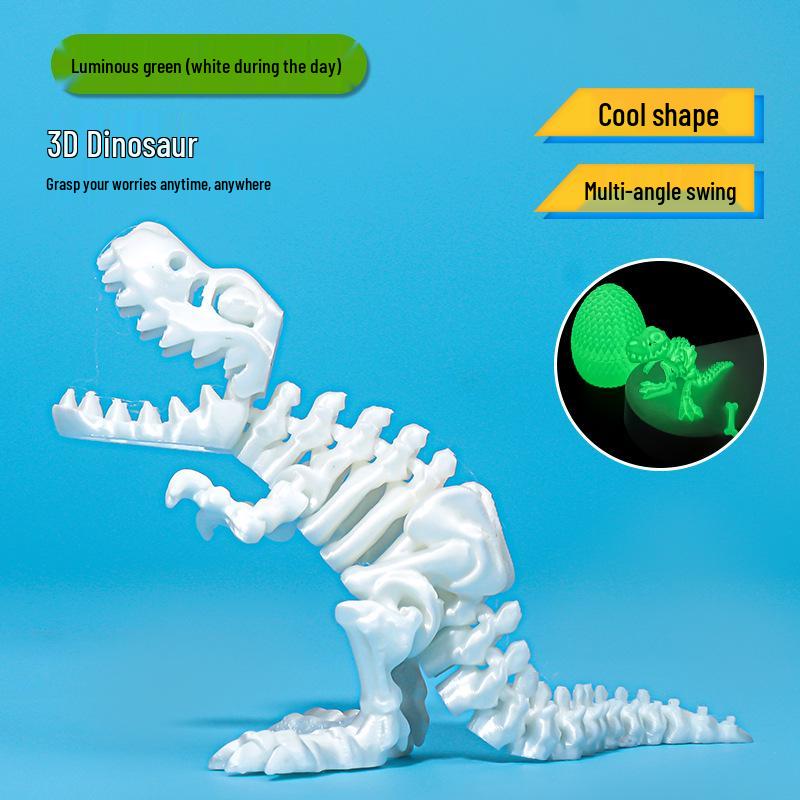 3D Printed Silk Gradient T-Rex Skull Egg Toy for Kids Home Decor