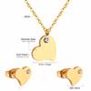 Love Earrings Necklace Set Fashion Sweet Necklace Cut Stainless Steel Jewelry Set Women