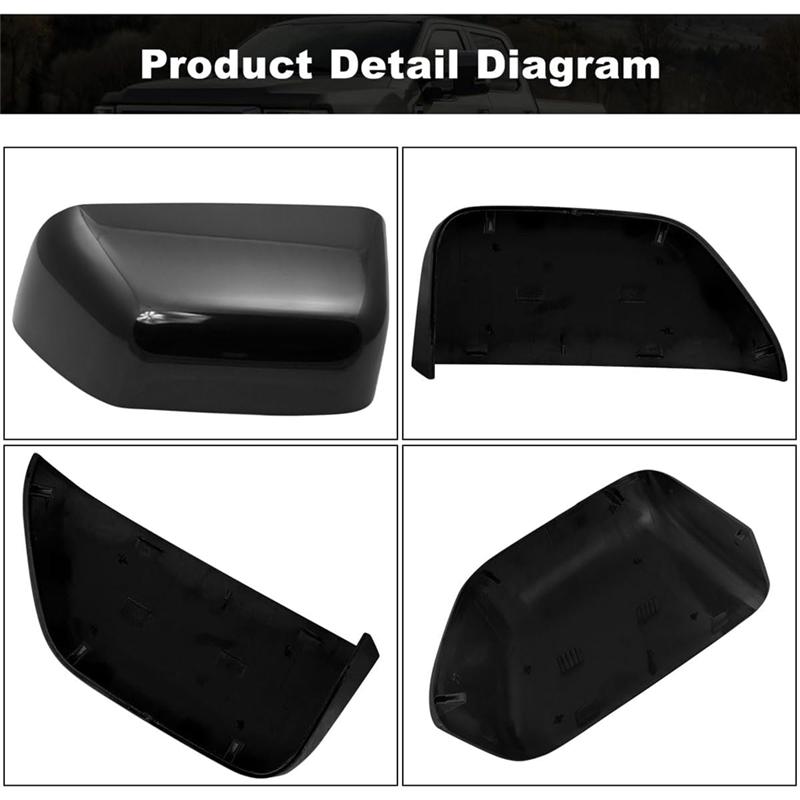 Side Mirror Cover Cap For Ford F250 F350 F450 F550 2017-2024 Rearview Mirror Cover Replace HC3Z-17D743-AA HC3Z-17D742-AA