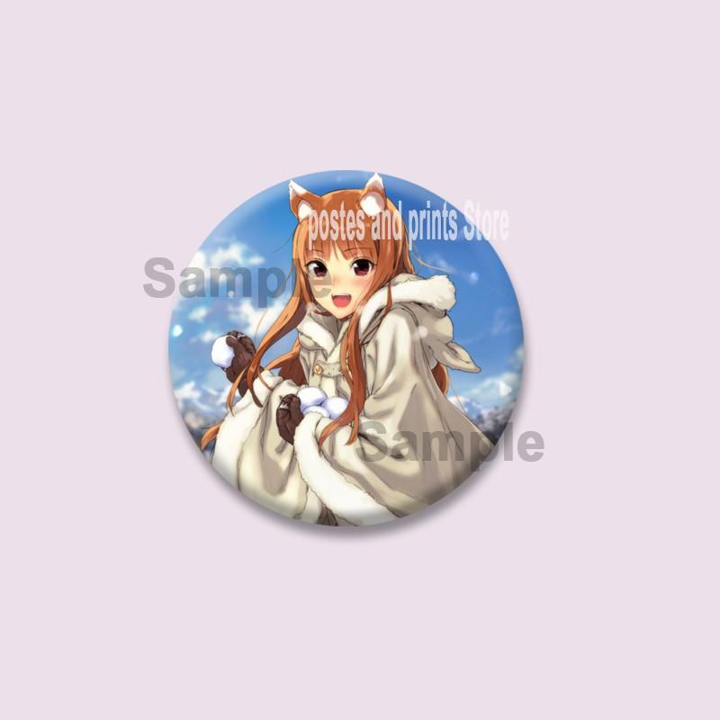 Cute Anime Spice and Wolf Enamel Badges Cartoon Manga Brooches for Backpacks Clothing Jewelry Accessories Circular Lapel Pins