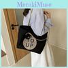 Trendy Street Style Canvas Tote Bag Fall 2023 Casual Large Capacity Shoulder Bag
