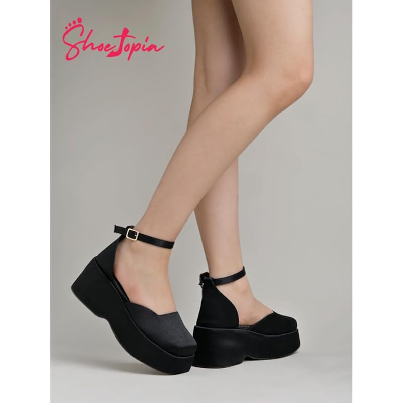 Shoetopia Stylish Black Chic Pumps For Girls-Eu39