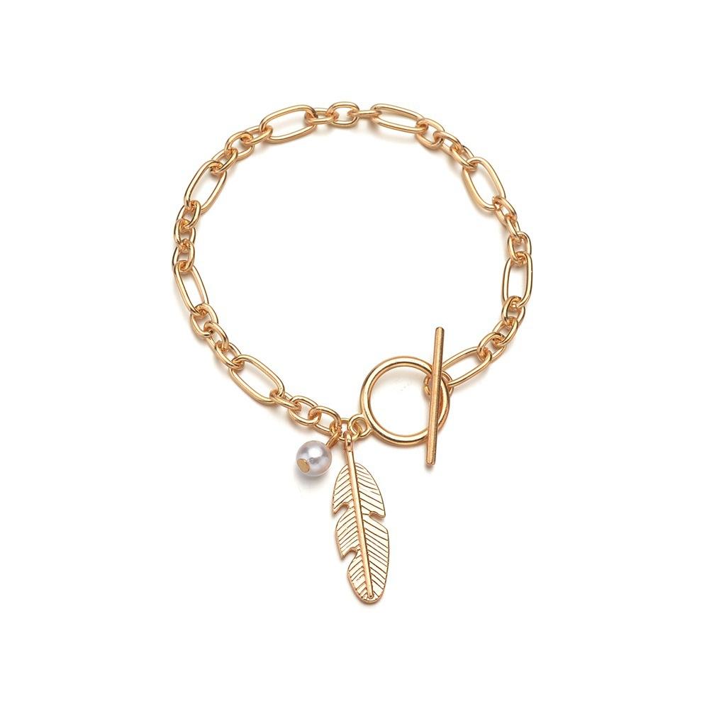 Персонализированный кулон-лист жемчужный регулируемый браслет браслет с застежкой OT