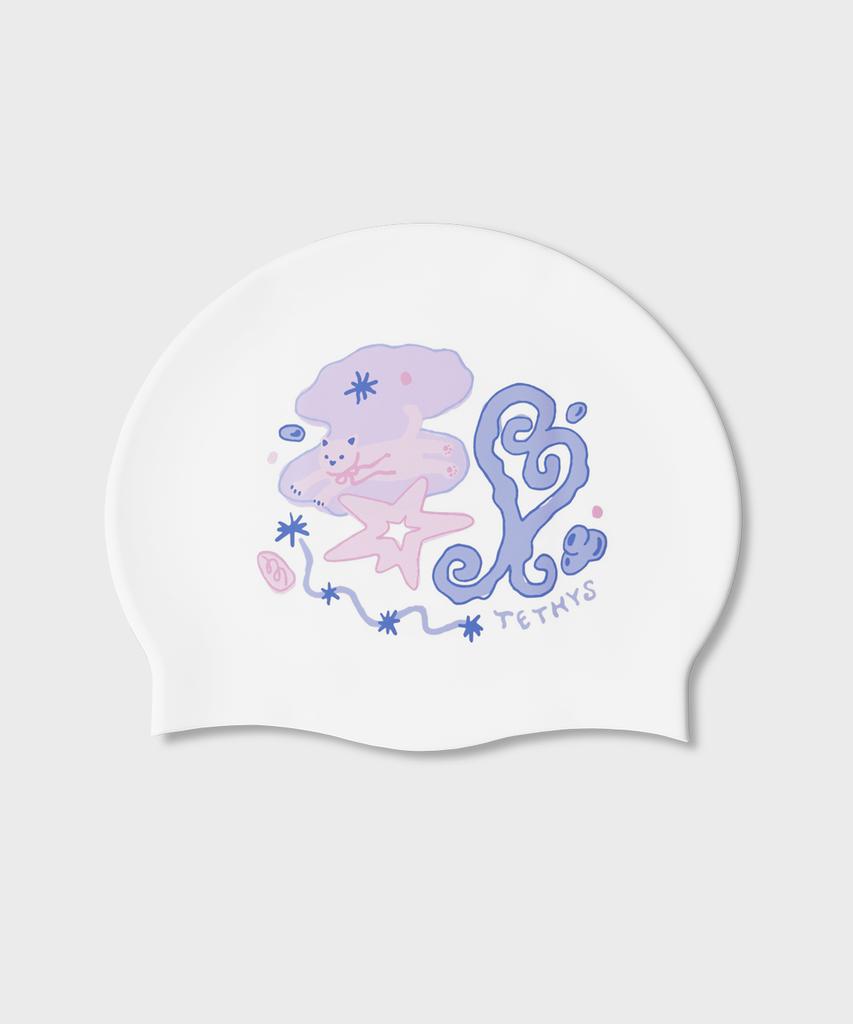 Tetiseuseoul Tethys Shell We Kitty Swim Cap_White