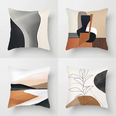 Home Decor Abstract Geometric Pattern Digital Print Pattern Cushion Cover Suitable For Sofa Bedroom Car Pillow Cover