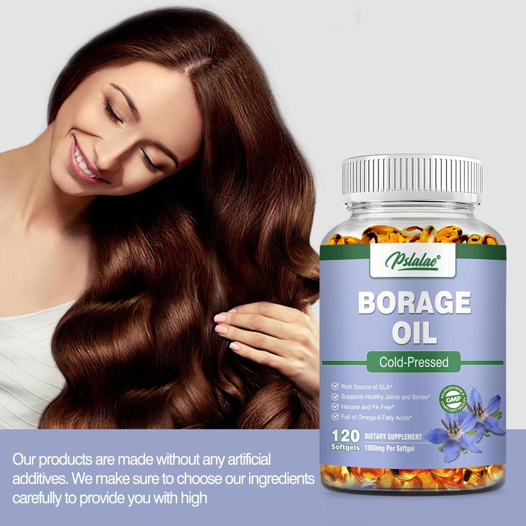 Pslalae - 1000 mg Borage Oil Capsules - Skin and Joint Health
