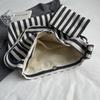 Retro literary handbag simple small fresh striped shoulder bag casual fashion large capacity shopping bag