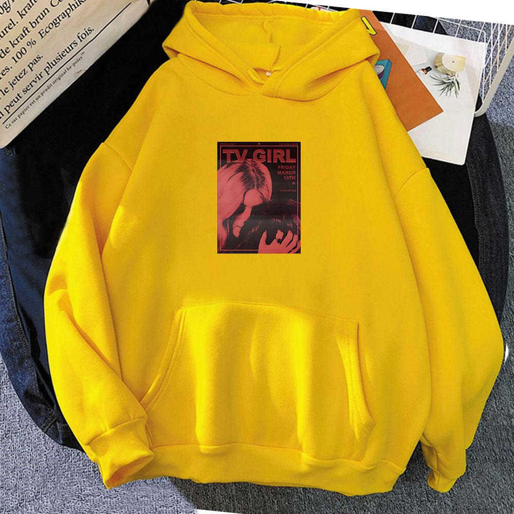 TV Girl Band Indie Pop Posters Printed Hoodie Funko Pop Vintage Sweatshirt for Autumn Clothing Moletom Hoody