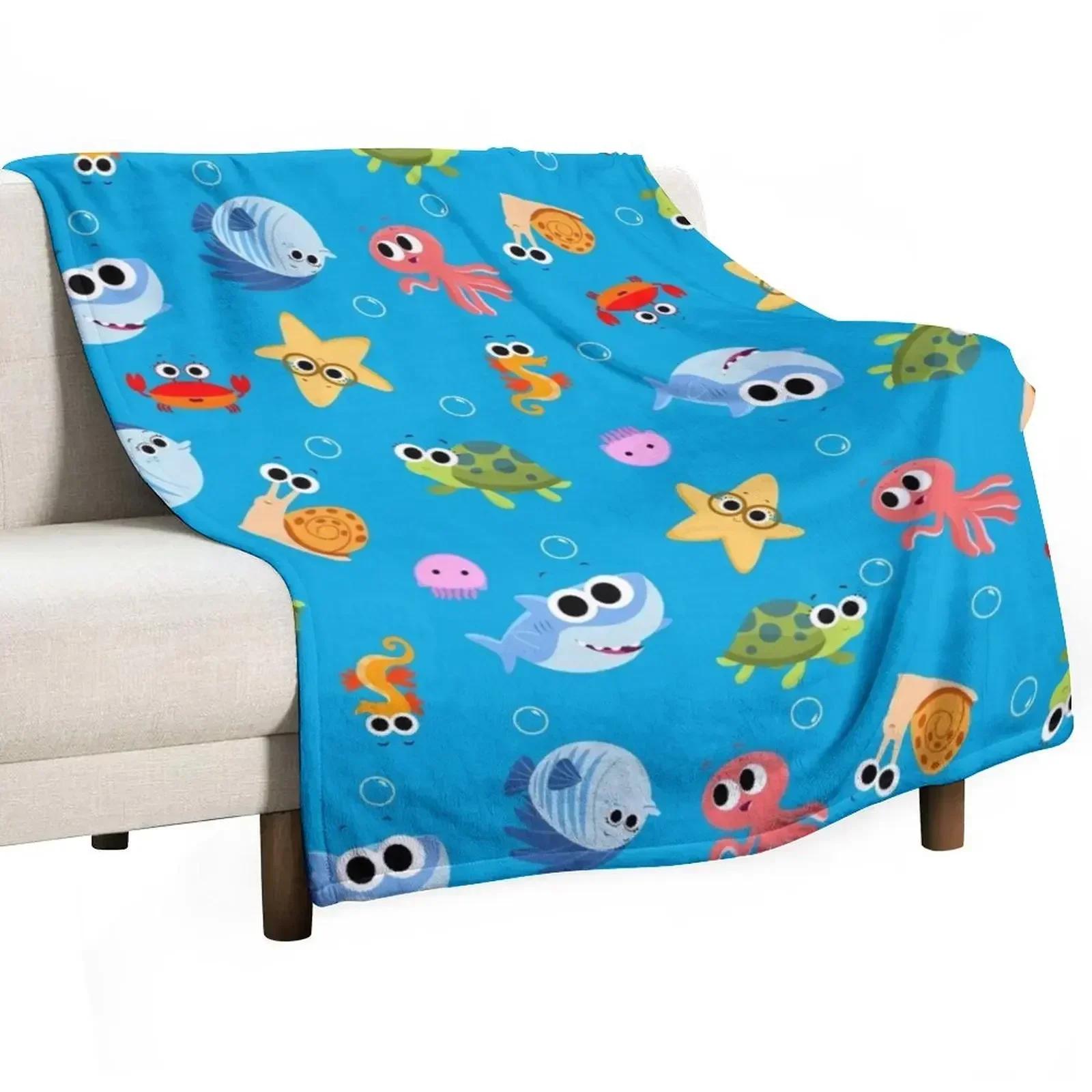 

Finny The Shark Pattern 01 Throw Blanket For For Sofa Thin Blankets# 75X95CM серый
