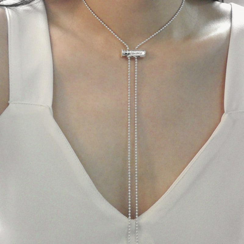 

PICOMENT #006 Stopper Pendant Ball Chain Long Necklace FREE
