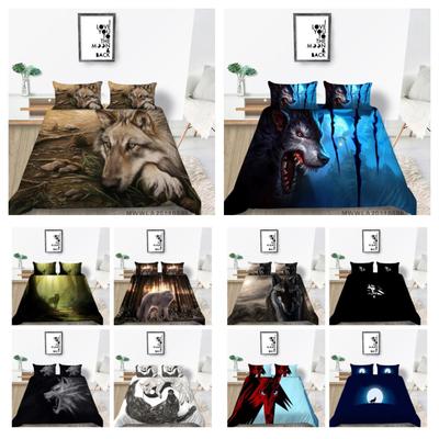 Home Bedclothes High Quality Wolf Painting Bed Cover Set Boys Men Bedding Suit Comforter Duvet Cover