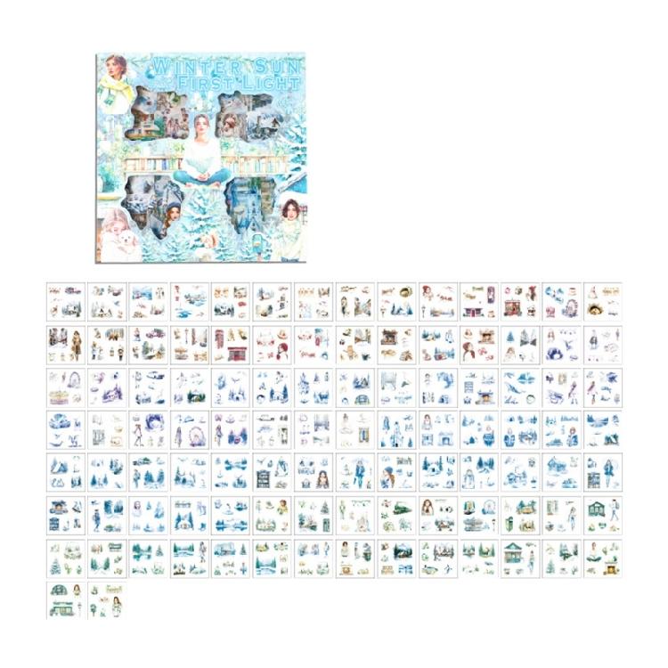 Seasonal Flower PET Sticker Aesthetic Sticker for Water Bottle Laptop Scrapbook Skateboard Phone Case and Packaging