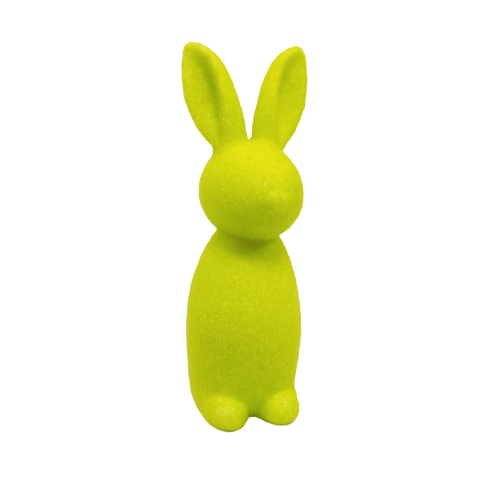 

Flocked Bunny Easter Decoration Spring Table Centerpiece Tabletop Ornament for Balcony Living Room Bookshelf Holiday Desk