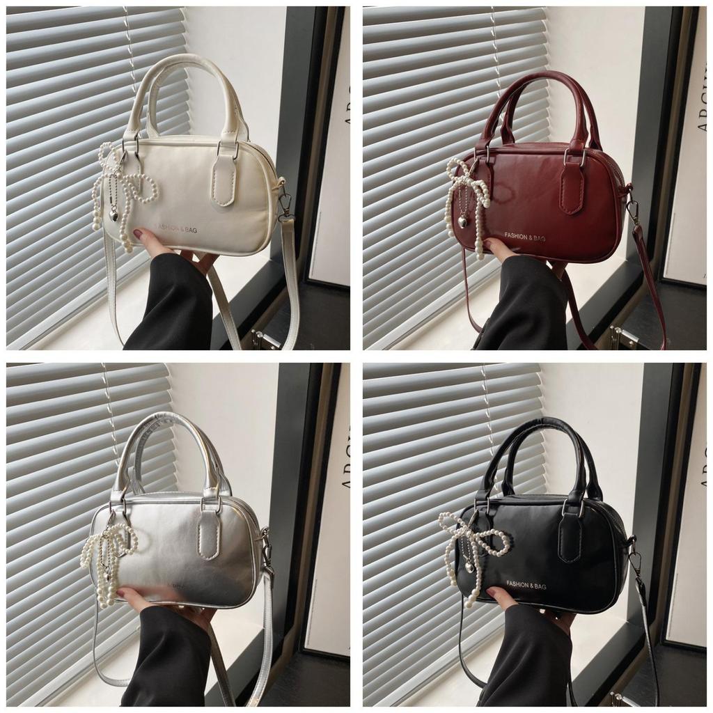 Minimalist Pu Handheld Crossbody Bag With Stitching Detail For Commuting