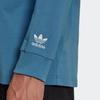 Adidas Originals Trefoil Logo Print Crew Neck Long Sleeve T-Shirt Men Tops Blue HM2488