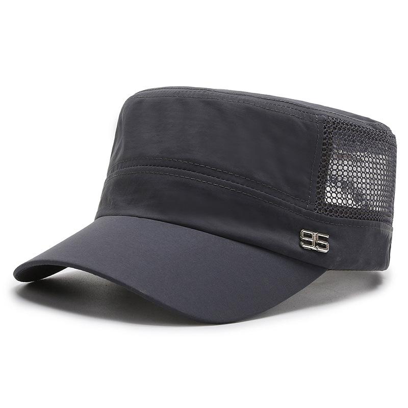 New Spring and Summer Men's Mesh Hat, Thin Breathable Middle-aged and Elderly Hat, Sunshade and Sunscreen, Casual Summer Flat Top Hat