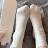 White Ice Socks Summer Thin Mid-Leg Socks Trendy Black Calf Socks Stacked Socks Ice Silk Stockings Summer