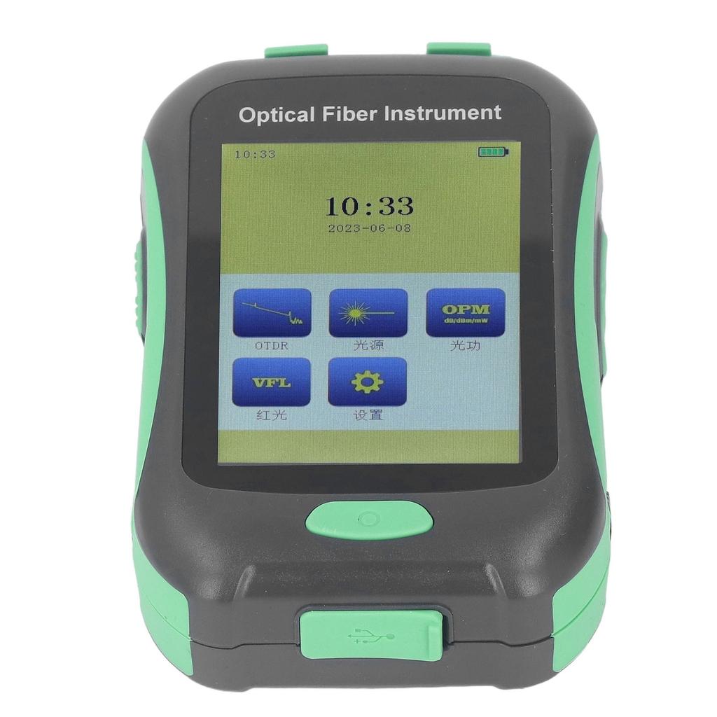 3.5 Inch Touching Display Screen Fiber Tester 5 In 1 AUA 18A Optical Time Domain Reflectometer US Plug 100‑240V