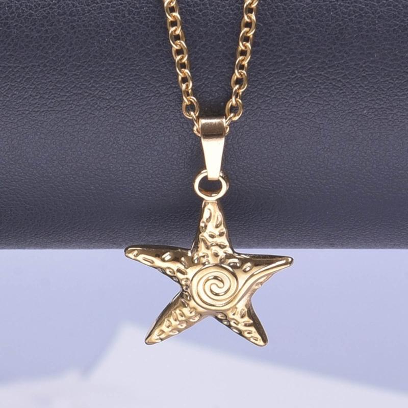 Star Necklace Y2K for Teen Girls Women Starfish Pendant Summer Jewelry Starfish Ocean Sea-Life Necklace Clavicle Chain