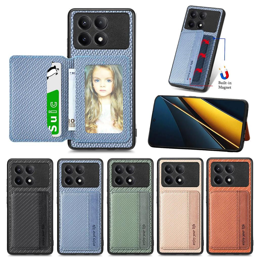 Nahast kaardihoidjaga telefonikott Xiaomi Redmi Note 14 13 12 K70 K70E K60 Pro Ultra 13T 12C Lite +POCO X6 F5 M5 jaoks tagakaas
