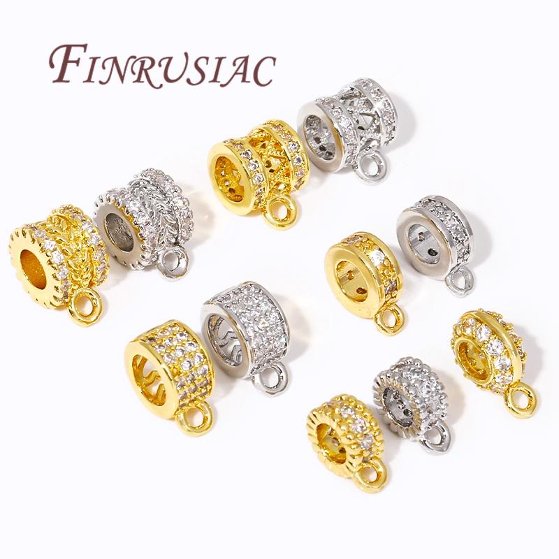 18K Gold Plated Charm Bail Beads Spacer Beads For Jewelry Making Pendant Connectors Bail Clasps Findings