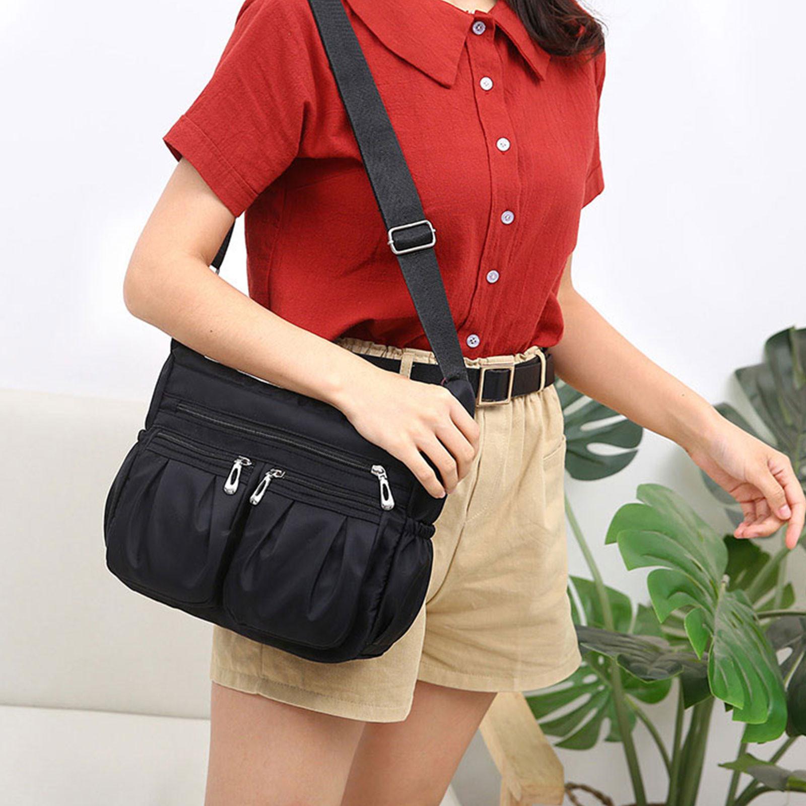 

Сумка через плечо с несколькими карманами для женщин, водонепроницаемая сумка через плечо, сумка-тоут для женщин One Size чёрный