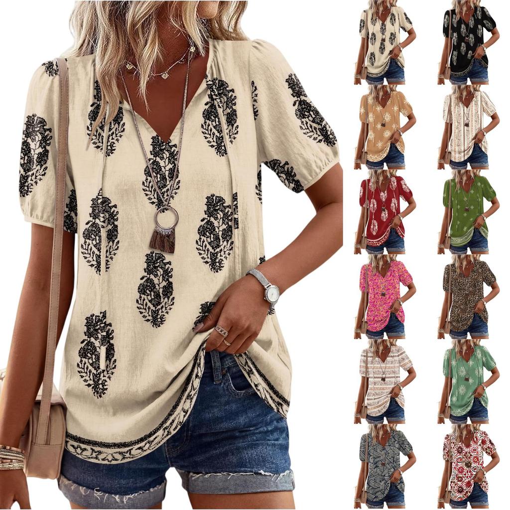 Women's Fashionable Casual Vintage Printed Blouse