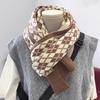 New Year's gift, scarf women's winter Korean version of versatile diamond student couple warm double-sided knitted scarf