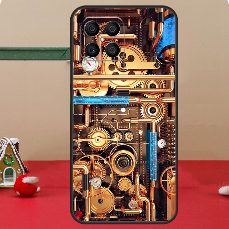 Steampunk Style Gears Levers Engine Case For Huawei P40 Lite P20 P30 P60 P Smart Z Nova 9 Honor X8 X9a 50 70 Magic 5 Pro Cover