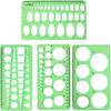 4Pcs Geometric Drawing Plastic Oval Stencil Clear Geometric Template Set  Formwork Projects