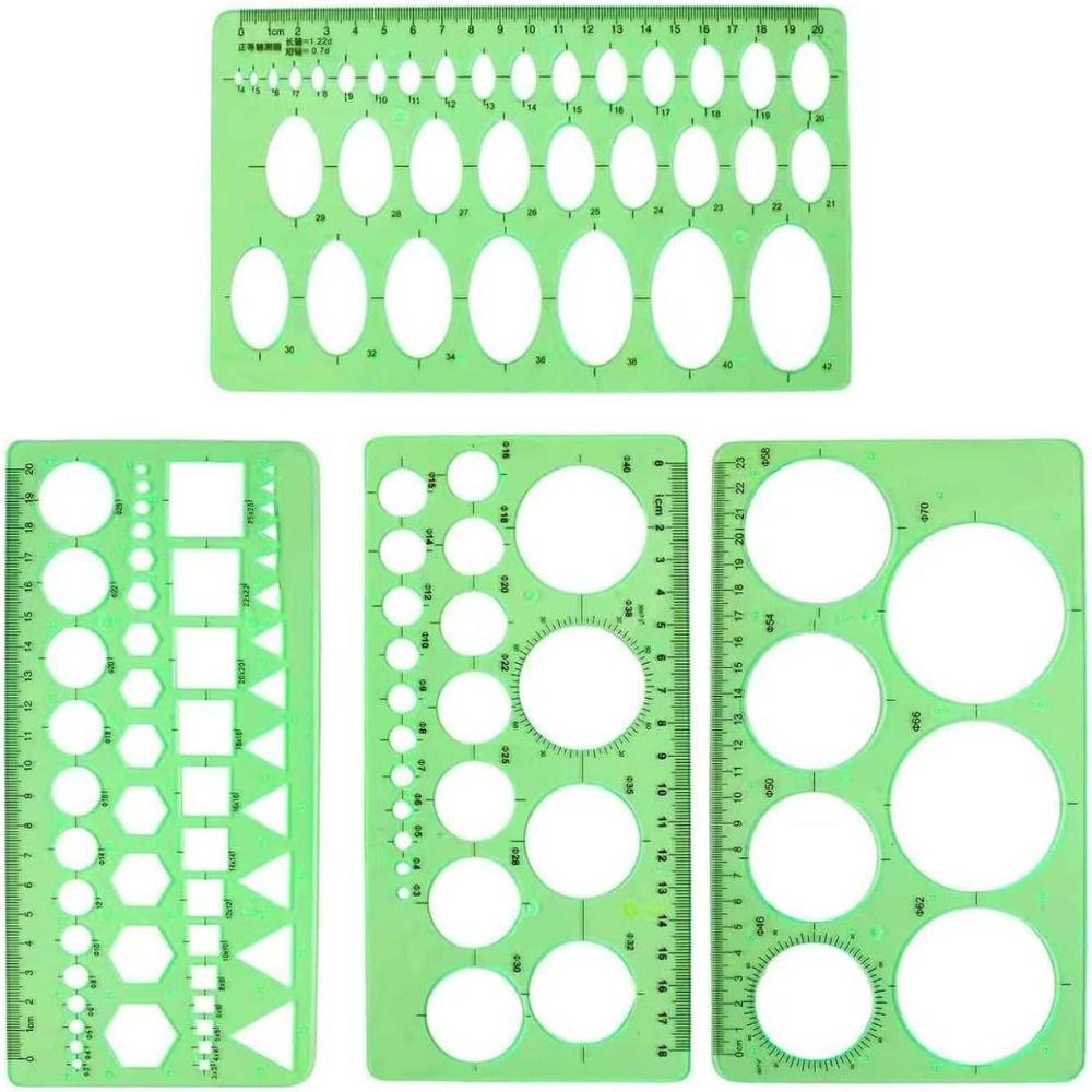 4Pcs Clear Circle Template Geometric Drawing Geometric Template Set  Architect Drafting