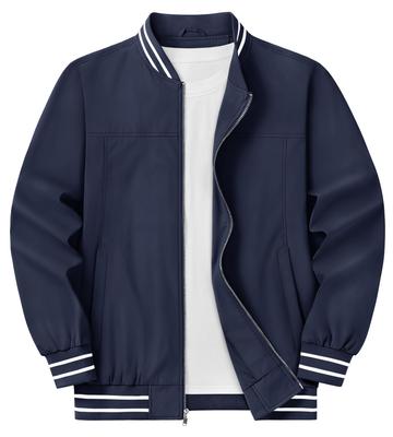 KEFITEVD Men’s Harrington Swing Top Jacket, Windproof Water-Repellent Casual Golf Bomber Outerwear, Business Coat, Solid Navy 2XL